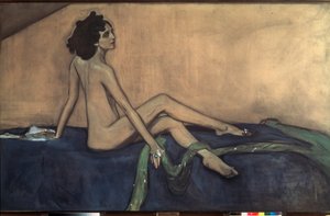 Portret van de ballerina Ida Rubinstein (1885-1960). door Valentin Aleksandrovich Serov