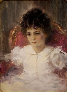 Portret van Tatyana Sergeevna Khokhlova, geboren Botkina, als kind