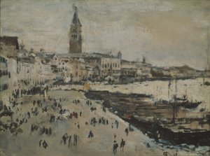 De Schiavoni-kade in Venetië door Valentin Aleksandrovich Serov