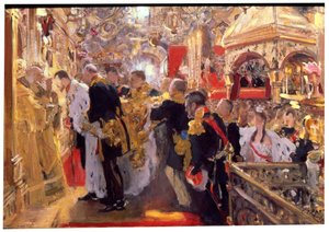 De Kroning van Keizer Nicolaas II in de Maria-Tenhemelopnemingskathedraal