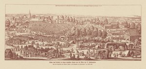 Leven in een Duitse kuuroordstad rond het midden van de 17e eeuw (gravure) door Valentin Wagner