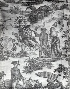 Apotheose van Franklin (meubelstof) door Valentine Green