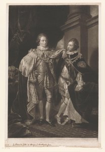 Portret van George IV en Frederik van York als kinderen door Valentine Green