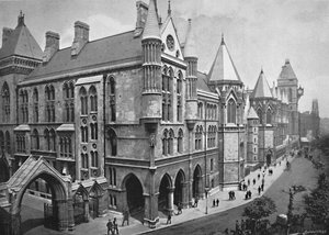 De Nieuwe Rechtbanken, Londen, ca. 1896 door Valentine and Sons Ltd