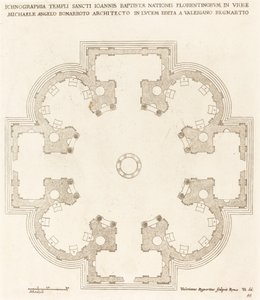 Grondplan van de kerk van Sint Johannes de Doper door Valerien Regnard