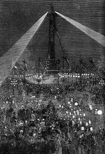 Verlichting van Place de la Bastille in Parijs door Valnay Pere et fils