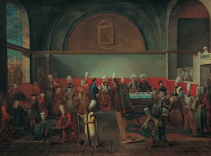 Diner in het paleis ter ere van een ambassadeur