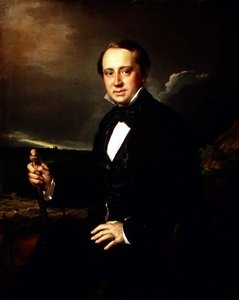 Portret van Alexander Alexandrovich Sapozhnikov (1827-87) 1852 door Vasili Andreevich Tropinin