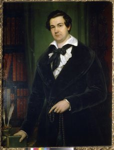 Portret van de acteur Vasily Andreevich Karatygin door Vasili Andreevich Tropinin