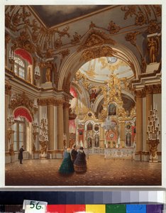 De grote kapel van het Winterpaleis in Sint-Petersburg door Vasili Semenovich Sadovnikov