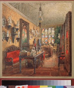 Het bureau in het Ioesoepov-paleis in Sint-Petersburg door Vasili Semenovich Sadovnikov