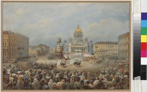 Openingsceremonie van het Monument voor Nicolaas I op het Mariinsky-plein