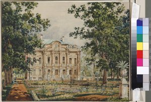 Eigen Dacha van Keizer Alexander II in Peterhof door Vasili Semenovich Sadovnikov