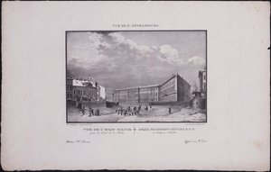 Uitzichten van Sint-Petersburg. Het Generale Stafgebouw aan de Moika-rivier door Vasili Semenovich Sadovnikov