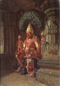 Een Vishnu-beeld in de Indra-tempel, 1874