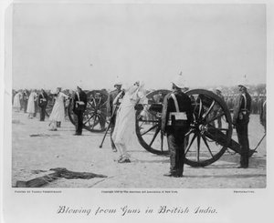Blazen van kanonnen in Brits-Indië, c. 1890