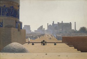 Hoofdstraat in Samarkand vroeg in de ochtend, 1869-1870 door Vasili Vasilievich Vereshchagin