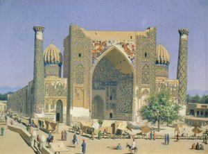 Medrasah Shir-Dhor op Registan-plein in Samarkand door Vasili Vasilievich Vereshchagin