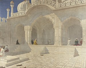 De Parelmoskee Moti Masjid, Delhi door Vasili Vasilievich Vereshchagin