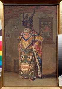 Lama op een boeddhistisch feest in het Rumtek-klooster in Sikkim
