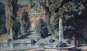 Decorontwerp voor de opera Boris Godoenov van M. Moessorgski