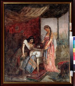 Salome (De jonge vrouw brengt het hoofd van Johannes de Doper naar haar moeder Herodias op een schaal) - Schilderij van Vasilli Ivanovich Sourikov (1848-1916) door Vasilij Ivanovic Surikov