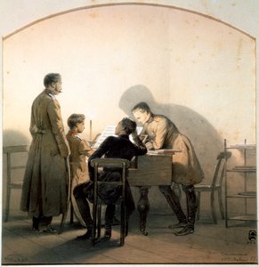 Aan de piano door Georg Wilhelm Timm