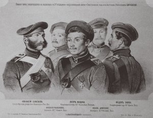 De soldaten die zich onderscheidden in de verdediging van Sebastopol