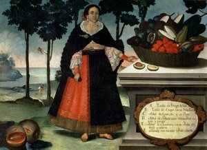 Indiaanse vrouw in vol ornaat door Vicente Alban
