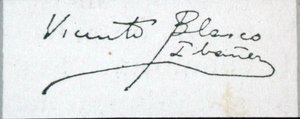 Handtekening van de romanschrijver door Vicente Blasco Ibanez