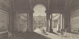 Uitzicht op de binnenplaats van het Museo Pio-Clementino, ca. 1790-1827 door Vicenzo Feoli