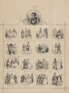 Augustin-Eugène Scribe met Personages, 19e eeuw door Victor Adam