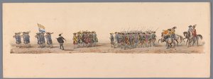 Historische optocht bij het tweede eeuwfeest van de Utrechtse Hogeschool, 1836 (plaat 4) door Victor Adam