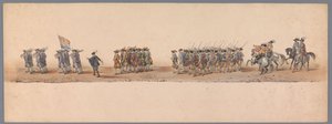 Historische optocht bij het tweede eeuwfeest van de Utrechtse Hogeschool, 1836 (plaat 4) door Victor Adam