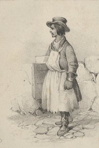 Man met een Schort en een Hoed, midden 19e eeuw