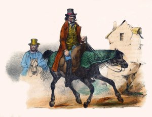 De rundvleeshandelaar dravend terwijl hij zijn winst berekent. In 