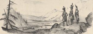 Drie soldaten in een landschap, midden 19e eeuw door Victor Adam