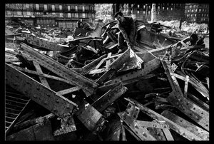 Sloop van de centrale markt in Parijs, in augustus 1971 (zw/w foto)