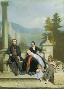 Henry Granville Fitzalan Howard met Minna Lyons en zijn drie oudste kinderen, 1845