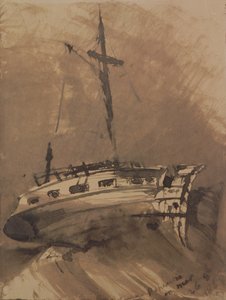 Een Schip in Woelige Zee, 1864