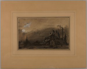Landschap met een kasteel door Victor Hugo