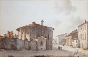 De tempel van Vesta en rechts de tempel van Portunus door Victor Jean Nicolle