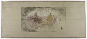 Schets voor de Lobau Gallery in het stadhuis van Parijs: Het vaderland door Victor Jean Pierre Maziès