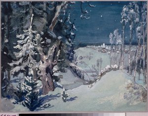 Decorontwerp voor de opera Sneeuwmeisje van N. Rimski-Korsakov