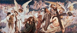 Voor het Paradijs (linker deel) door Victor Mikhailovich Vasnetsov