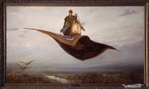 Rijden op een vliegend tapijt door Victor Mikhailovich Vasnetsov