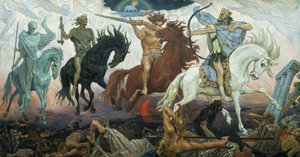 De Vier Ruiters van de Apocalyps, 1887 door Victor Mikhailovich Vasnetsov
