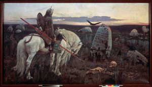 Een ridder op het kruispunt door Victor Mikhailovich Vasnetsov