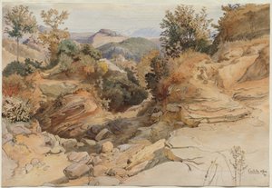 De Sabijnse heuvels en Rocca Santo Stefano, gezien vanaf Civitella door Victor Paul Mohn