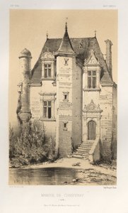 Pittoreske Architectuur of Monumenten van de 15e en 16e Eeuw: Kastelen van Frankrijk uit de 15e en 16e Eeuw: Pl.15, Landhuis van Chastenay (Sarthe)